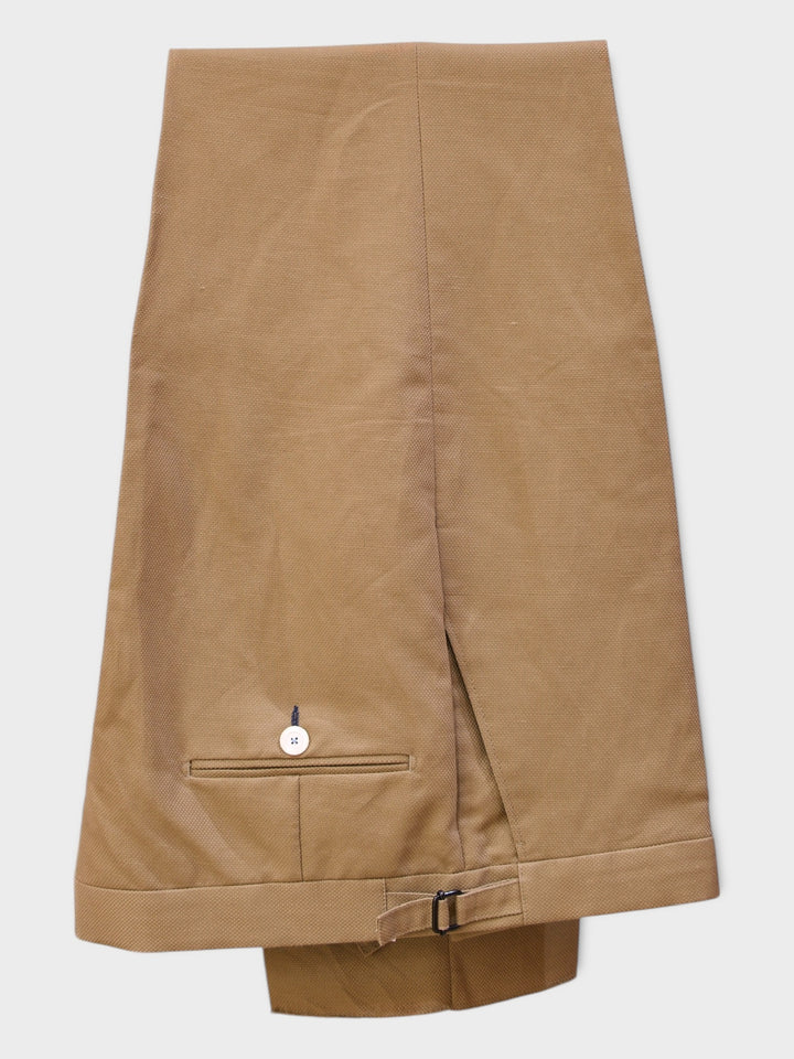 Beige Hopsack Cotton Trouser