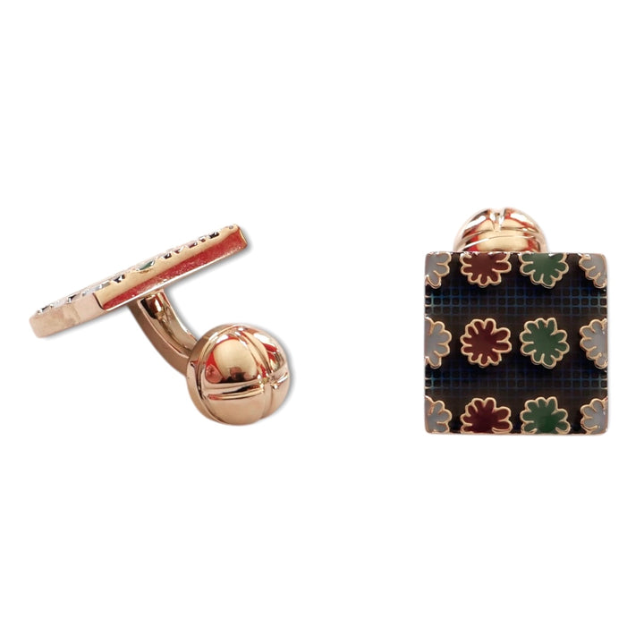 Blue Flower Square Cufflink