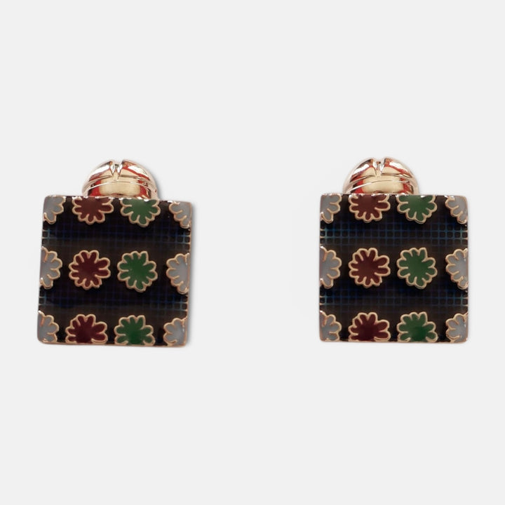 Blue Flower Square Cufflink