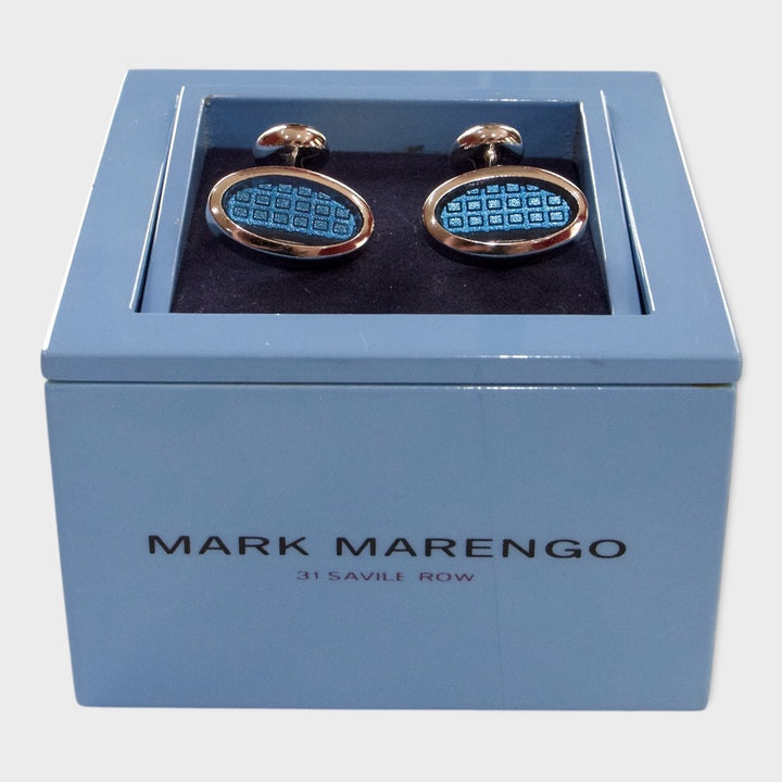 Blue Oval Pattern Cufflinks