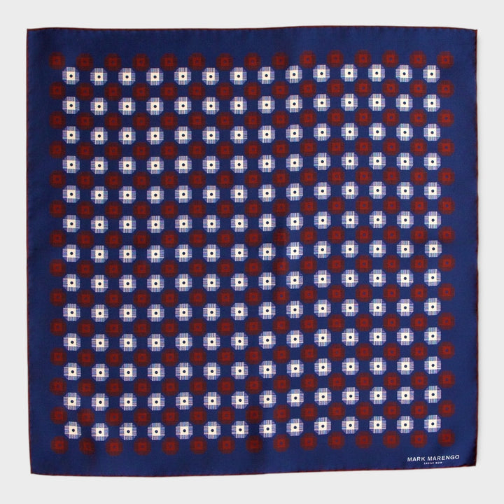 Pochette en soie bleue à médaillon
