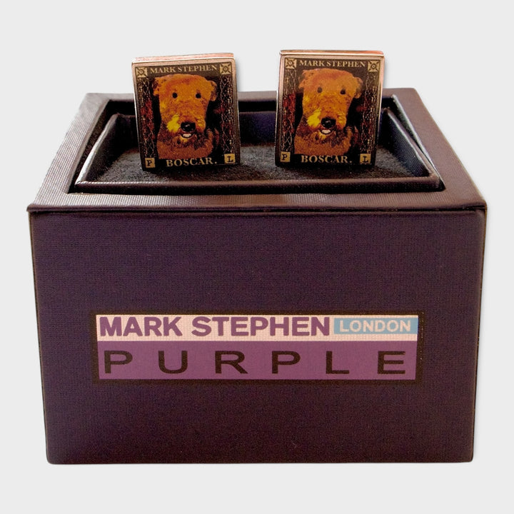 Boscar Airedale Dog Cufflinks