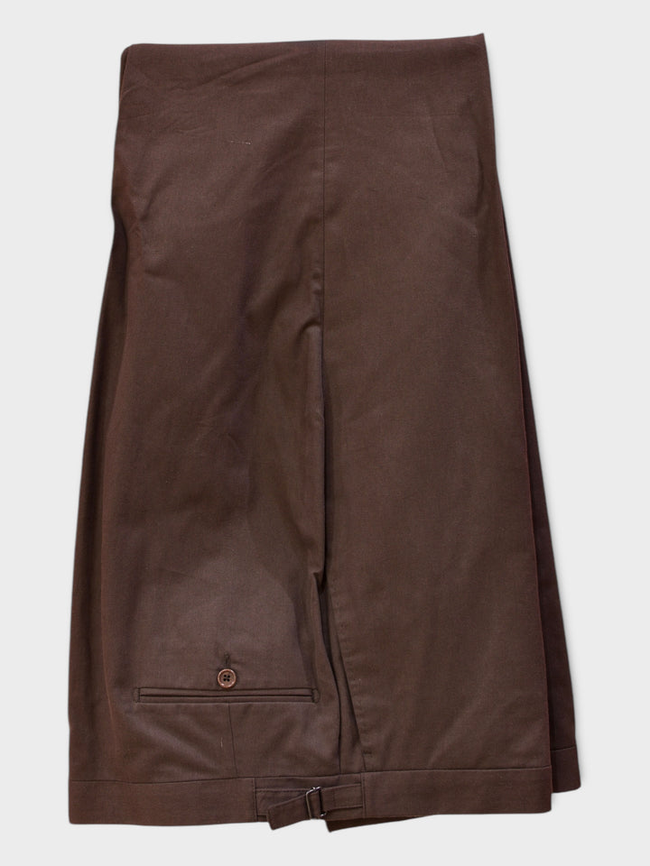 Brown Twill Cotton Trouser