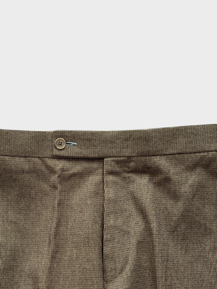Mid Brown Tweed Effect Cotton Trouser