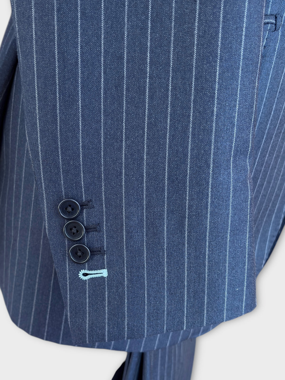 Steel Blue Pinstripe Suit
