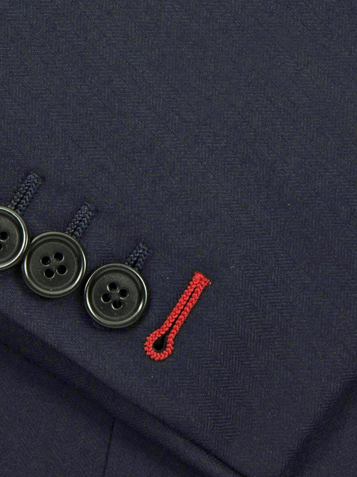 Navy Herringbone Suit