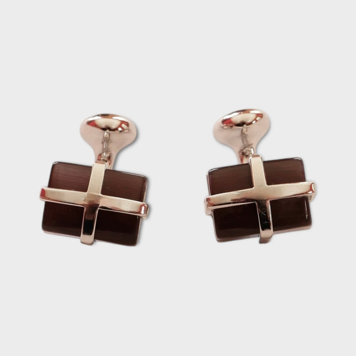 Dark Brown Cat Eye Cufflinks