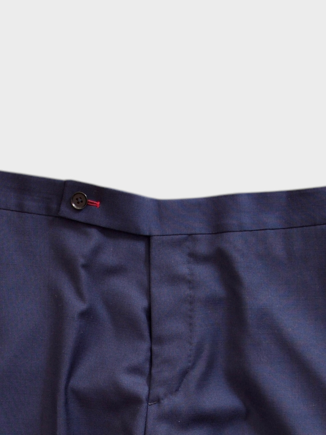 Navy Very Fine Honeycombe Weave Wool Trouser