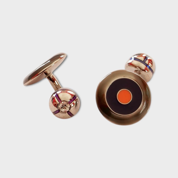 Grey Blue Target Cufflink