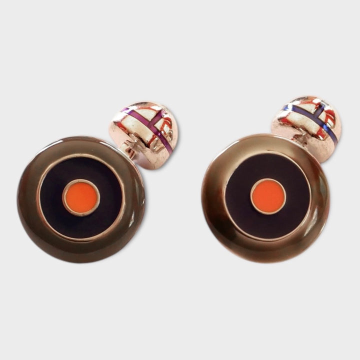 Grey Blue Target Cufflink
