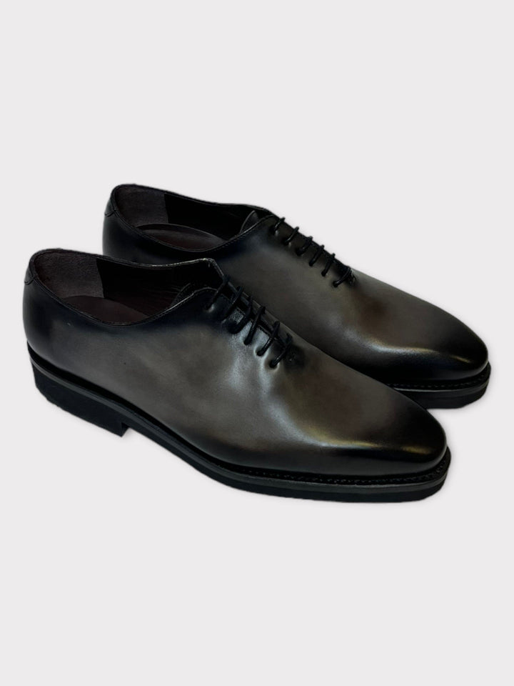 Patina Grey Whole-Cut Shoes