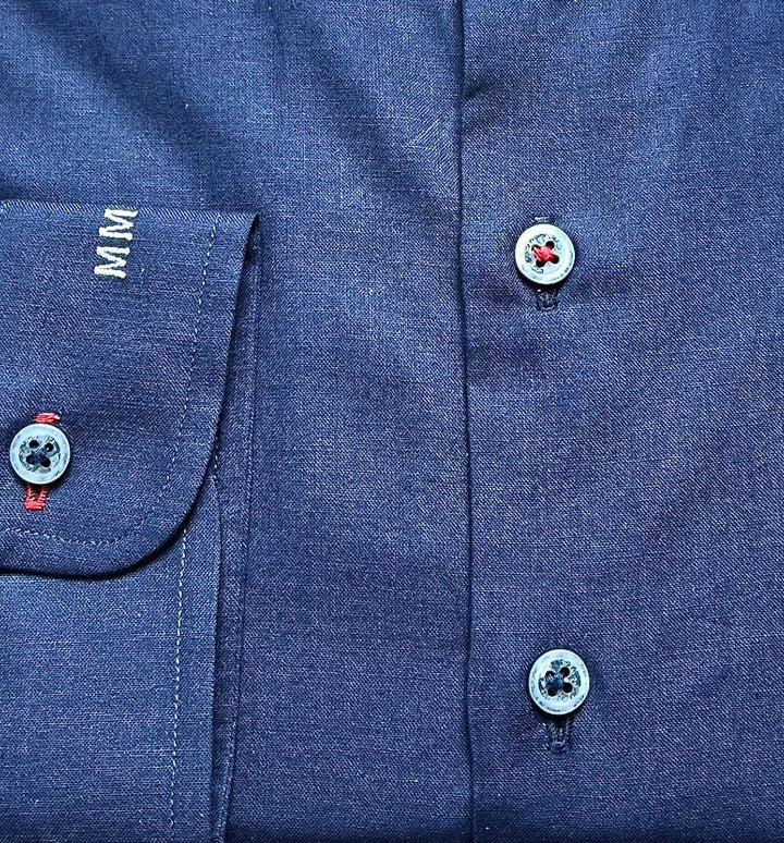 Navy Linen Cotton Shirt