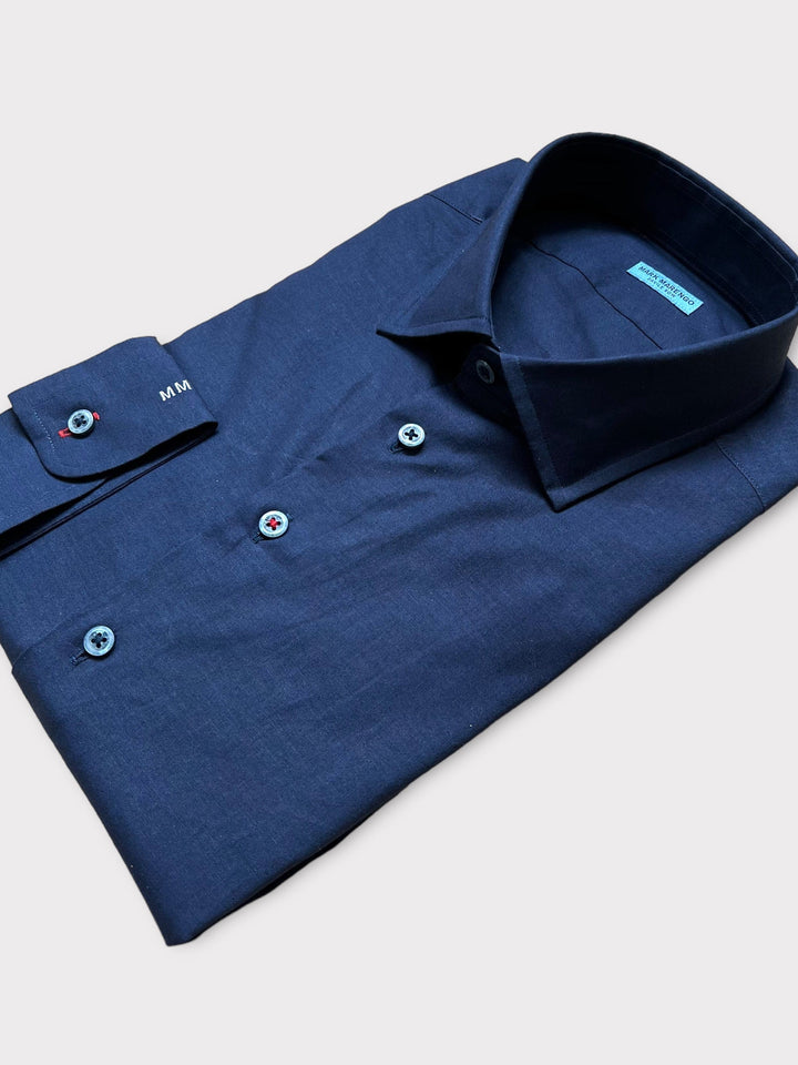 Navy Linen Cotton Shirt