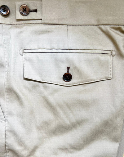 Beige Cotton Trouser