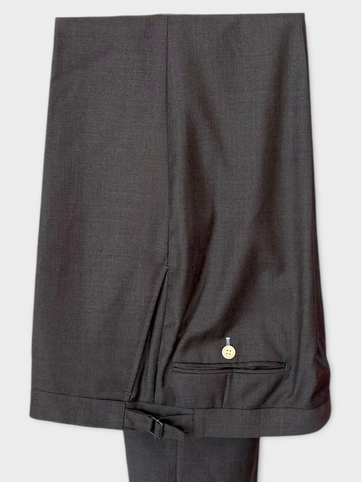 Pantalon en laine bleu marine avec passants de ceinture
