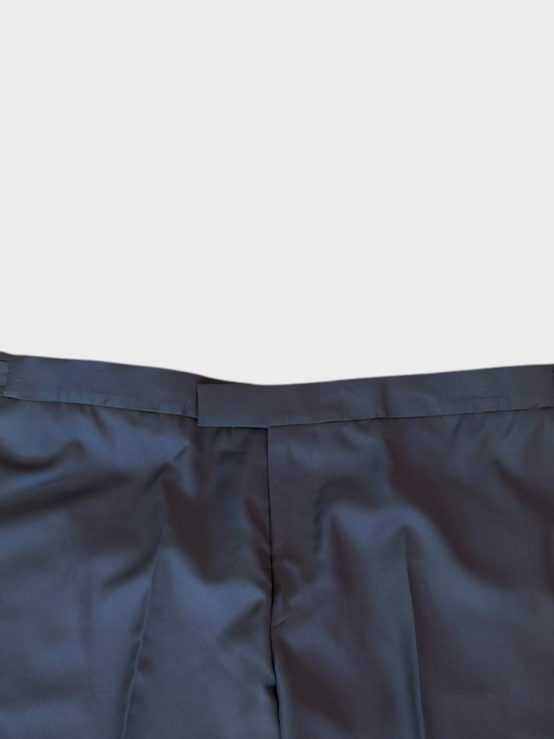 Navy Wool Tailored Trouser Unfinished Waistband