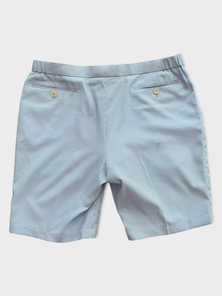 Short bleu à carreaux