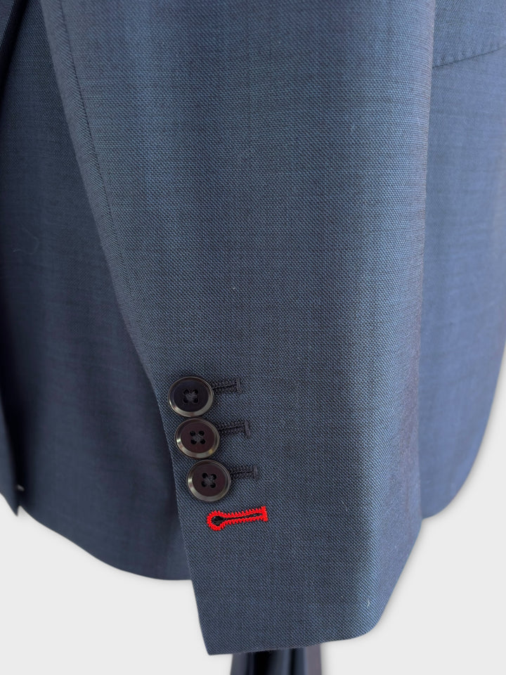 Blue Sharkskin 1 Button Sartorially Made Suit