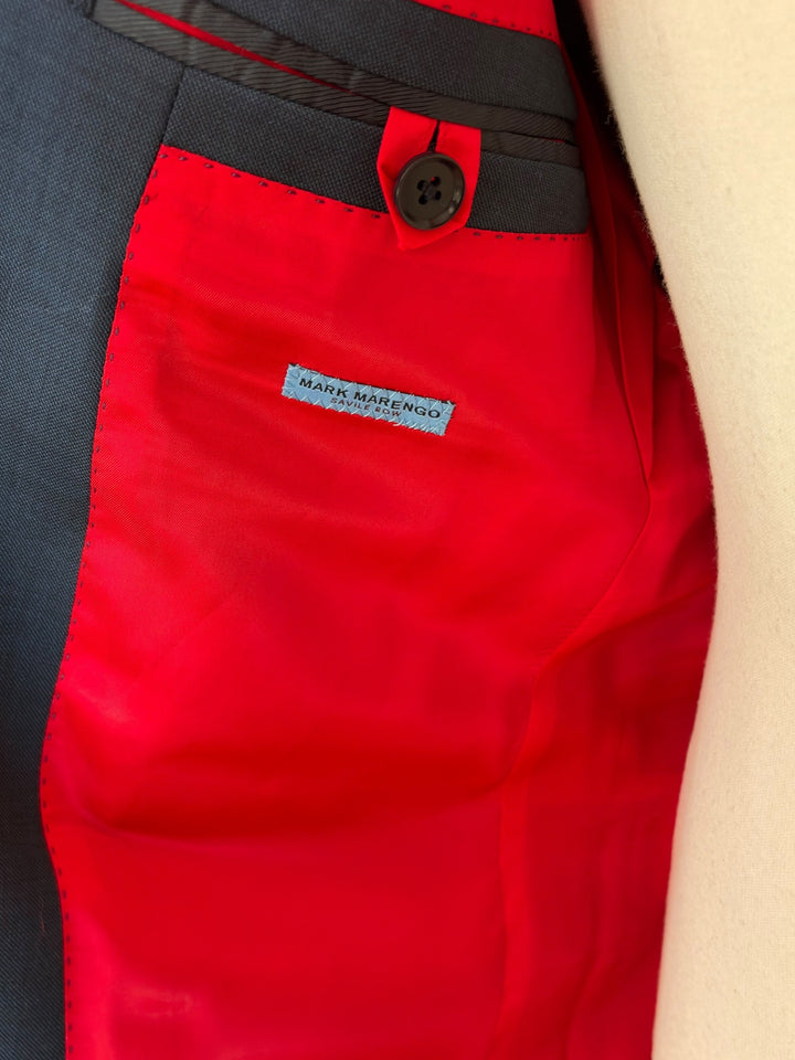 Blue Sharkskin 1 Button Sartorially Made Suit