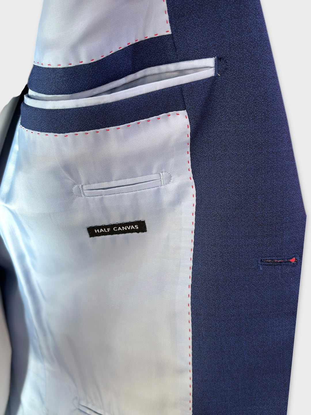 Petrol blue Micro Textured Suit Sartorially Made