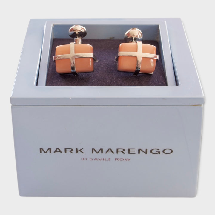 Orange Cat Eye Cufflinks