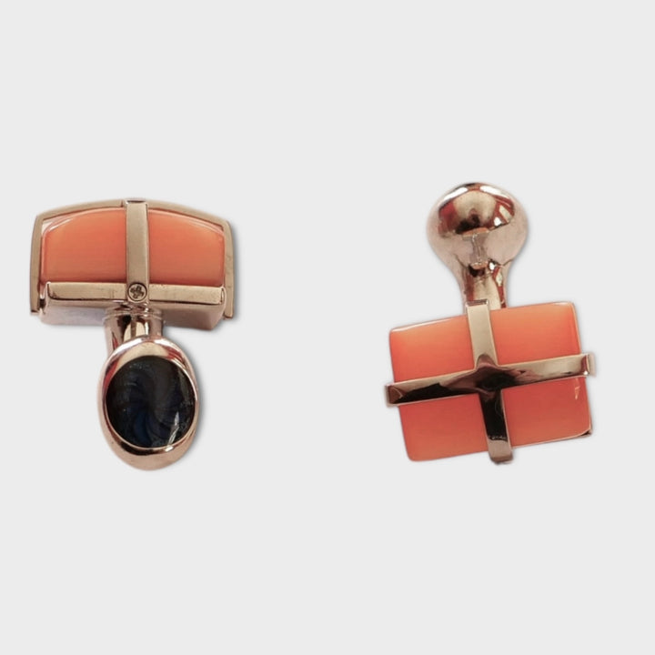 Orange Cat Eye Cufflinks