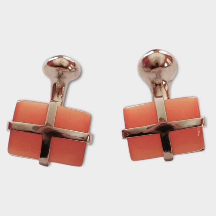 Orange Cat Eye Cufflinks