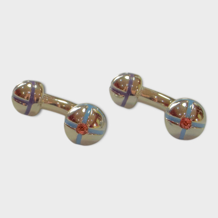 Orange Toggle Crystal Cufflinks