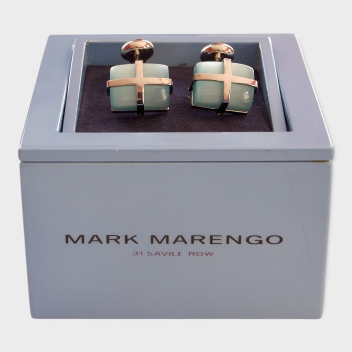Pale Blue Cat Eye Cufflinks