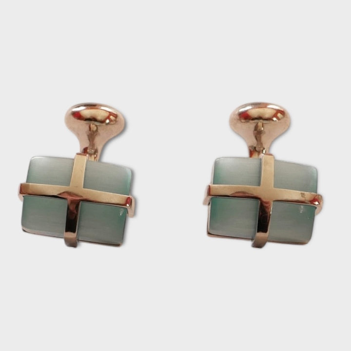 Pale Blue Cat Eye Cufflinks