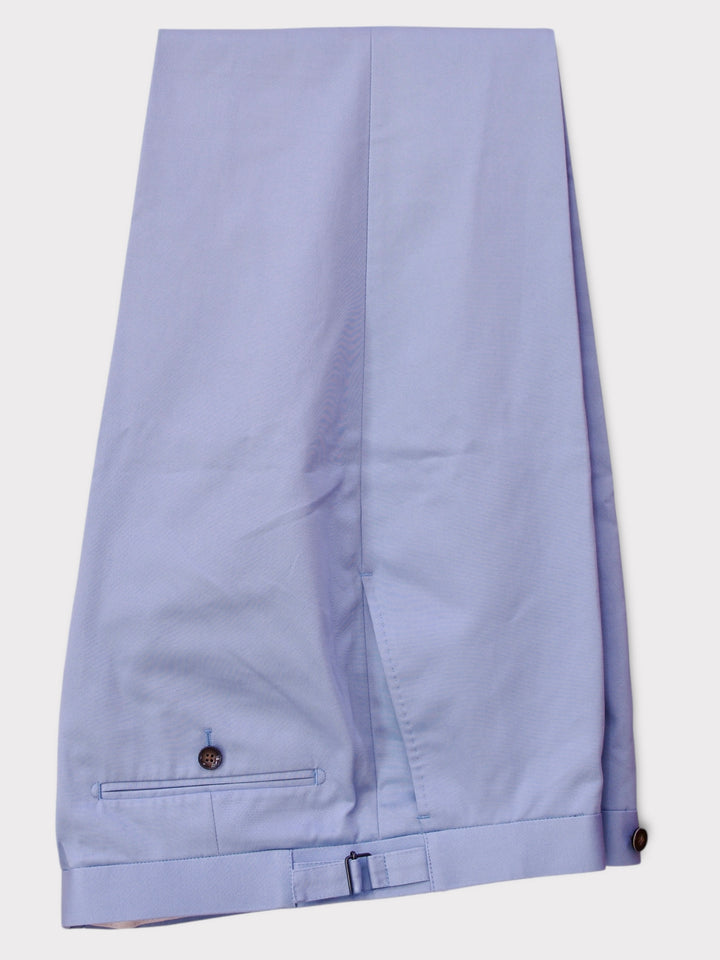 Pale Blue Cotton Twill Trouser Sartorially Made