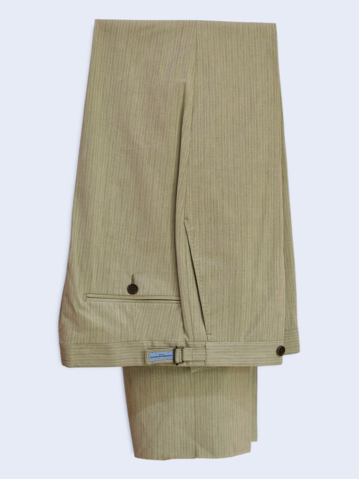 Pale Green Pinstripe Cotton Trouser