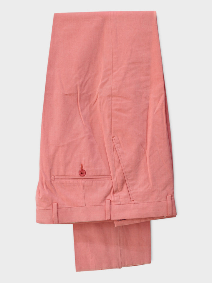 Peach Cotton Twill Trouser