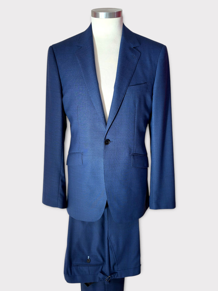 Petrol blue Micro Textured Suit Sartorially Made