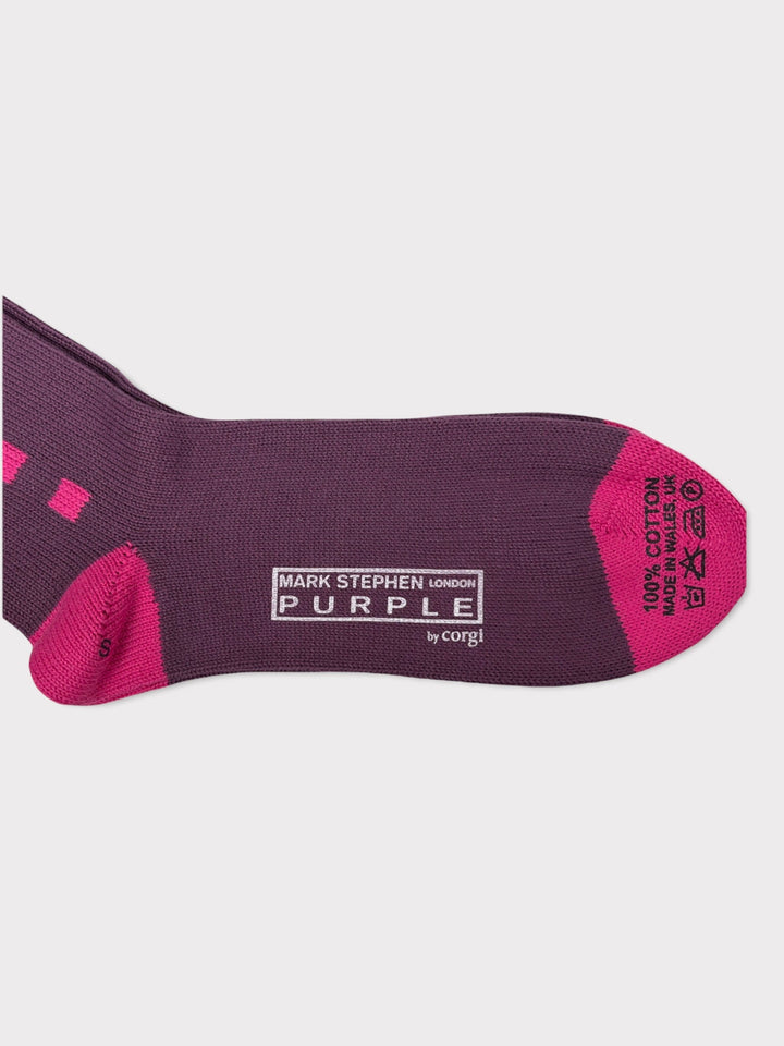 Purple Cotton Socks Squares
