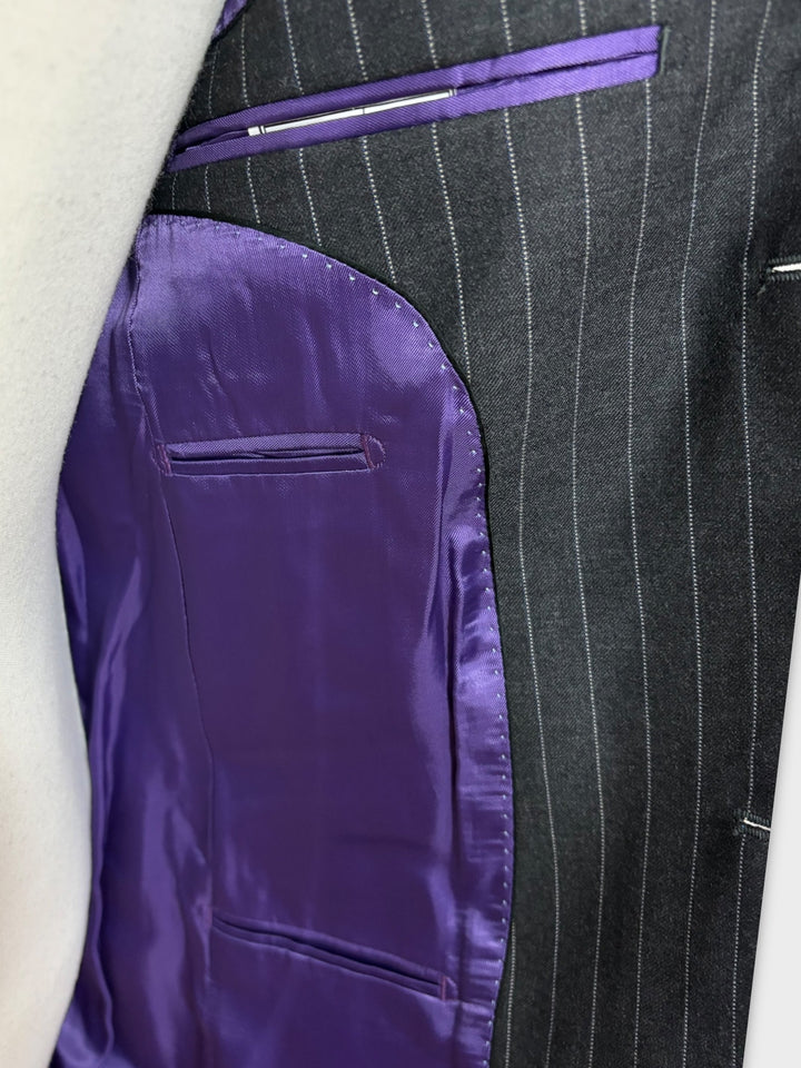 Dark Grey Pinstripe Suit