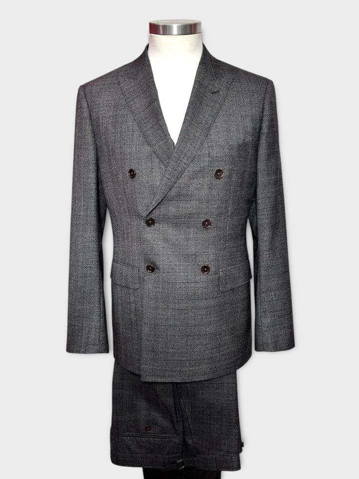 Grey Prince Of Wales Suit 2 Pairs Of Trousers