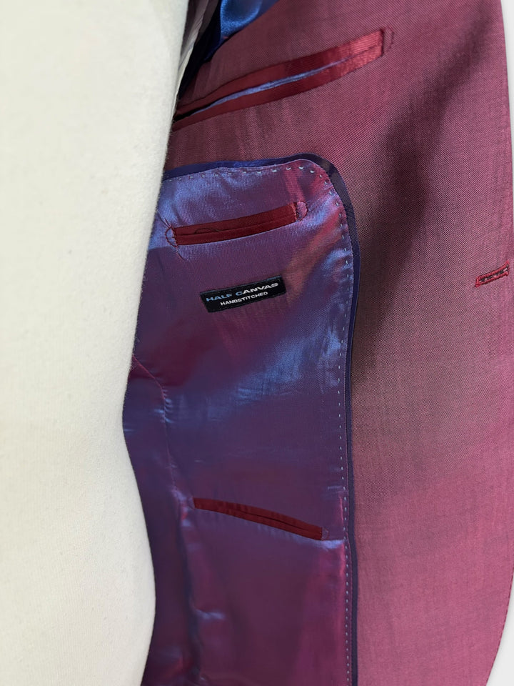 Burgundy Wool And Mohair Suit