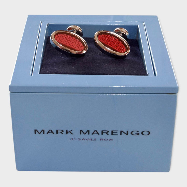 Red Oval Pattern Cufflinks