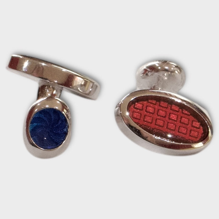 Red Oval Pattern Cufflinks