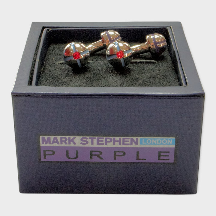 Red Toggle Crystal Cufflinks