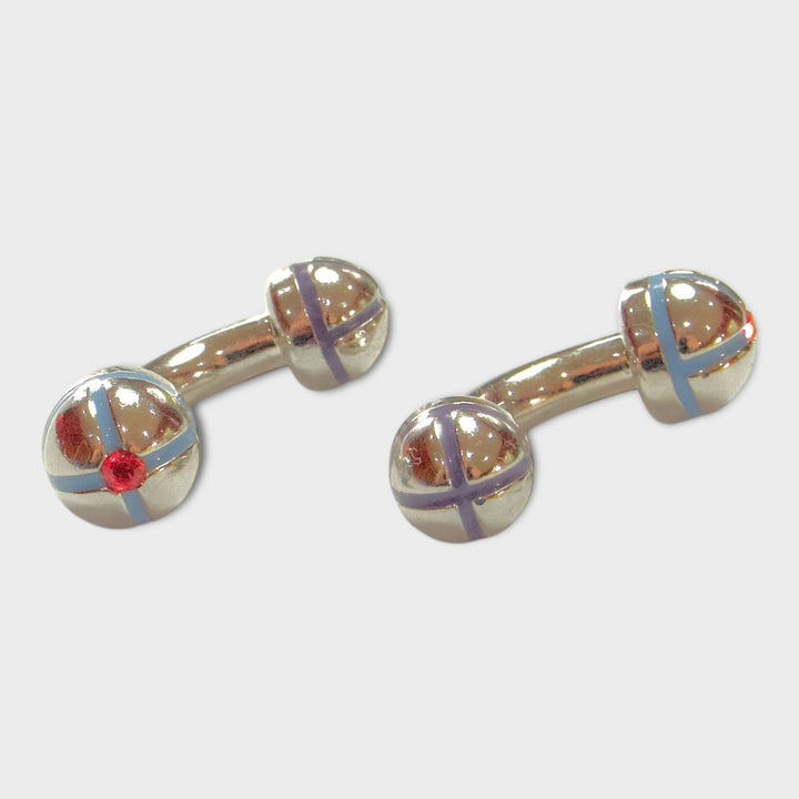 Red Toggle Crystal Cufflinks