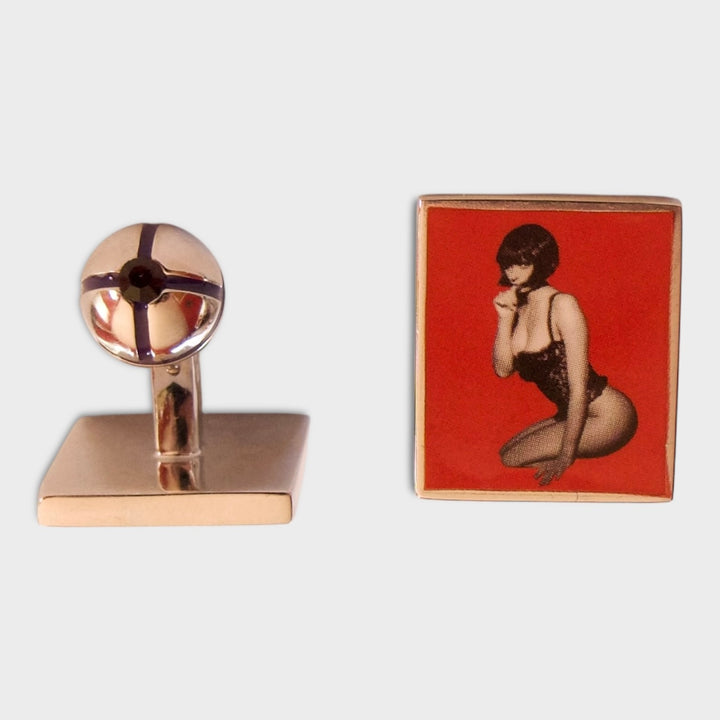 Scarlet Lady Pin Up Cufflinks