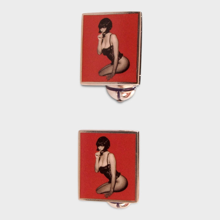 Scarlet Lady Pin Up Cufflinks