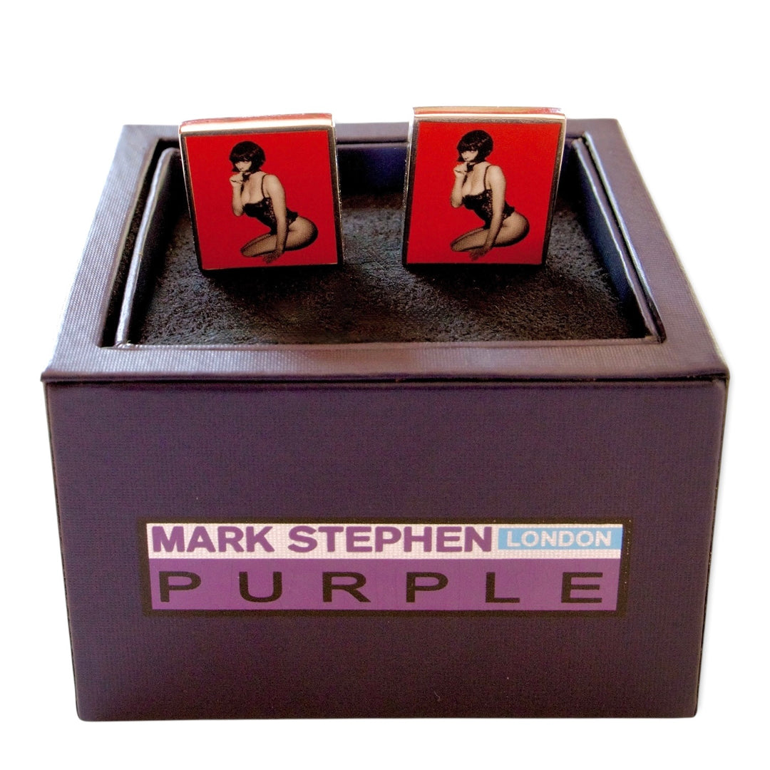 Scarlet Lady Pin Up Cufflinks
