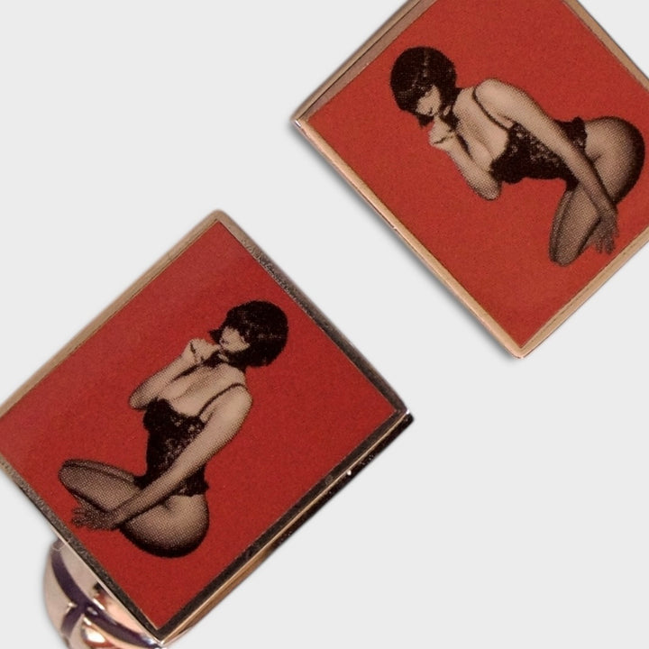 Scarlet Lady Pin Up Cufflinks