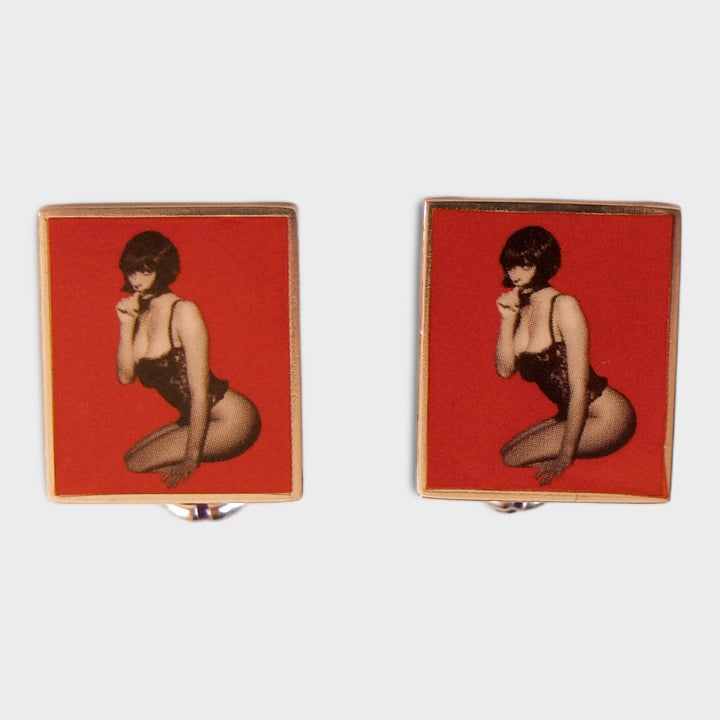 Scarlet Lady Pin Up Cufflinks