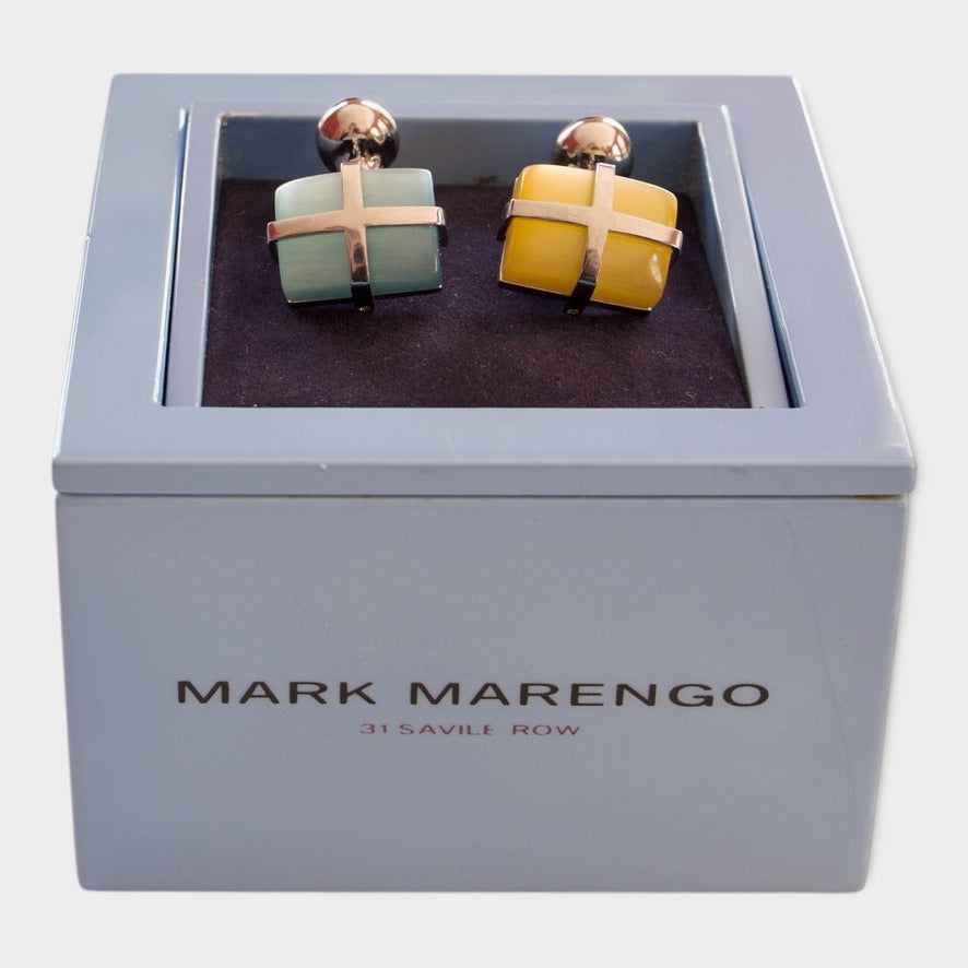 Sky Yellow Cat Eye Cufflinks