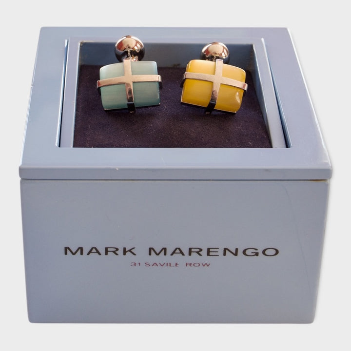 Sky Yellow Cat Eye Cufflinks
