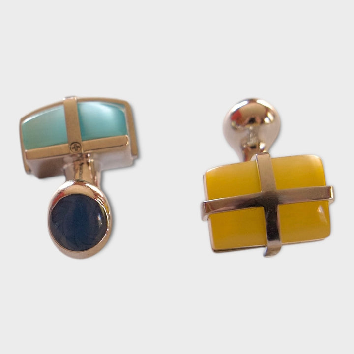 Sky Yellow Cat Eye Cufflinks